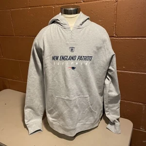 Reebok NFL equipment youth large NE Patriots hooded gray sweatshirt - Picture 1 of 2