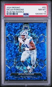 2024 Panini Mosaic 62 Micah Parsons Blue No Huddle /75 PSA 8 - Picture 1 of 2