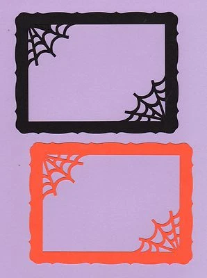 Molduras de Halloween - 4 molduras, 2 pretas e 2 laranja - Molduras de aranha 4 x 6"  - Imagem 1 de 2