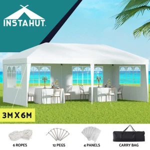 Instahut Gazebo Pop Up Marquee 3x6m Wedding Party Outdoor Camping Canopy White - Picture 1 of 8