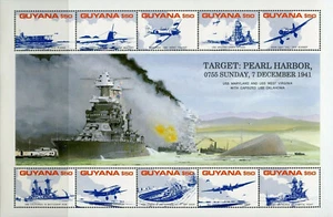 GUYANA - 1991 Estampilla de recuerdos ""Segunda Guerra Mundial - Target PEARL HARBOR¡! - Imagen 1 de 1