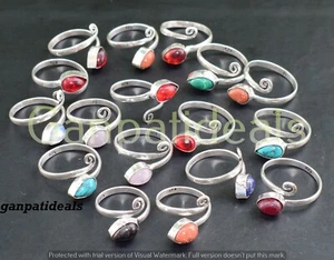 Turquoise & Mix Gemstone Ring Wholesale Lot 925 Sterling Silver Plated Rings Lot - Picture 1 of 8