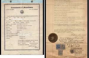 GF0016 - USA Death Certificate with Consular Stamp Marks 1938 - Picture 1 of 1