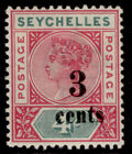 Seychelles Qv Sg15, 3C On 4C, M Mint. Die Ii