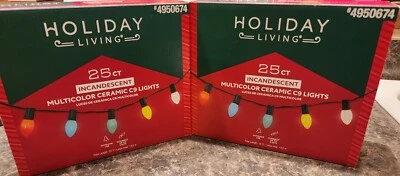 ¡NUEVO! Holiday Living - (2 juegos) luces C9 de cerámica multicolor de 25 quilates - ¡ENVÍO GRATUITO! Foto 1 de 4
