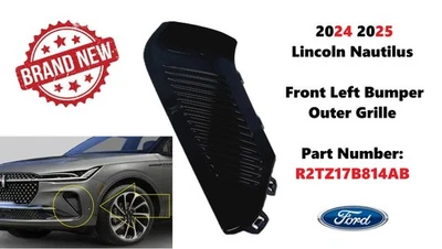 2024 2025 Lincoln Nautilus Black Front Left Bumper Outer Grille R2TZ17B814AB - Image 1 of 4