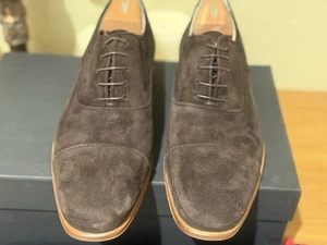 $ 1299 Neu im Karton Kiton handgefertigt in Italien braun Wildleder Oxford’s UK 8 US 9 M (27) - Bild 1 von 21