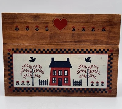 1986 Country Home Wooden Card Organizer by American Greetings Original Indexes - Image 1 of 4