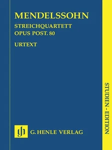 Study Score Mendelssohn String Quartet F Minor Op Post 80 Henle Urtext 7x10 Book - Picture 1 of 1