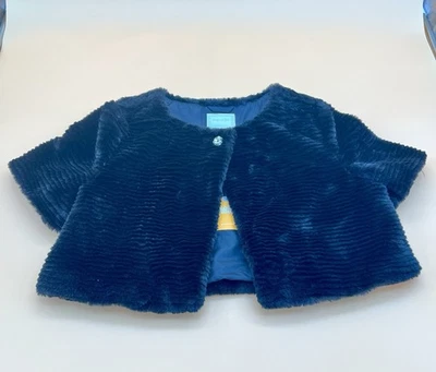 Gymboree Outlet Girls Size 14 (XL) 60-62” Jacket Faux Fur Cropped Black NWT - Image 1 of 4