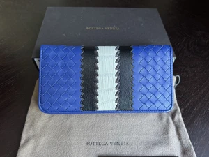 BOTTEGA VENETA ZIP BLAU PORTEMONNAIE INTRECCIATO Mix Krokodil Ziegen-Kalbsleder - Bild 1 von 18