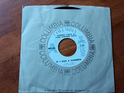 45rpm Johnny & June Carter Cash-If I had A Hammer 1972 Vinyl Near MINT c pics - Image 1 of 4
