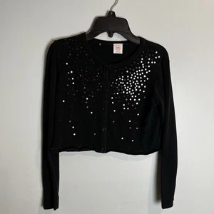 Wonder Nation Girls Cardigan Sweater – Black Sequin Long Sleeve Top Size M (7/8) - Picture 1 of 6