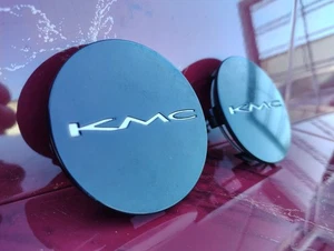 KMC Wheels Gloss Black Custom Wheel (2) Center Caps # 984S01 / S1311-03-07 - Picture 1 of 12