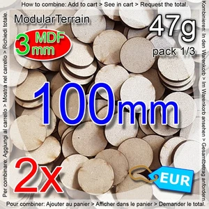 2x 3mm MDF 100mm Round Base Warhammer 40k Infinity Age Of Sigmar - Bild 1 von 5