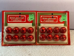 Vintage Christmas ornaments set of 16 miniature red glass balls AA786 - Bild 1 von 4