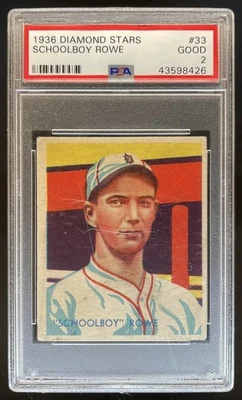 1936 NATIONAL CHICLE DIAMOND STARS R327 SCHOOLBOY ROWE #33 DETROIT TIGERS PSA 2 - Image 1 of 2