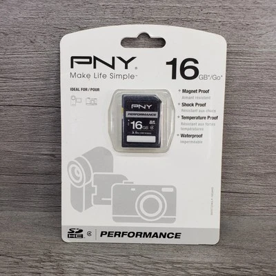 PNY 16 GB SDHC Class 4 Flash Memory Card Waterproof Shockproof Temperature Proof - Image 1 of 2
