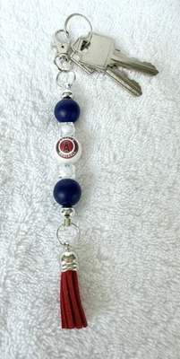 Los Angeles Angels Beaded Keychain with Team Logo-Handmade MLB Fan Gifts - Image 1 of 4