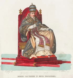 LIBERAL (*1874) según DIOSEBJ (siglo XIX), Papa Gregorio XVI, hacia 1840, rueda. - Imagen 1 de 5