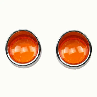 2Pcs Amber Bullet Turn Signal Lens Cover For Harley Dyna Softail FXDL FLHX V-Rod - Image 1 of 4