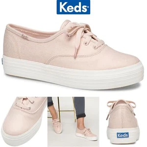 Keds Triple Cvo Metallic Canvas Rose Gold Shoes with Rubber Outsole, Size 5 - Picture 1 of 9