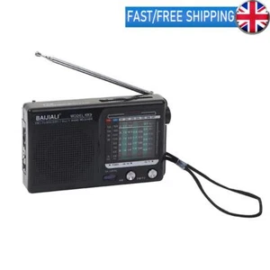 Retro Full Band SW AM FM Emergency Mini Weather Radio Built-in Speaker (Black) - Picture 1 of 7