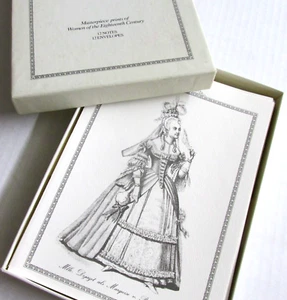 Classique Sammlung Briefpapier Drucke 18. Jahrhundert Mode Frauen 12 Notizkarten - Bild 1 von 9