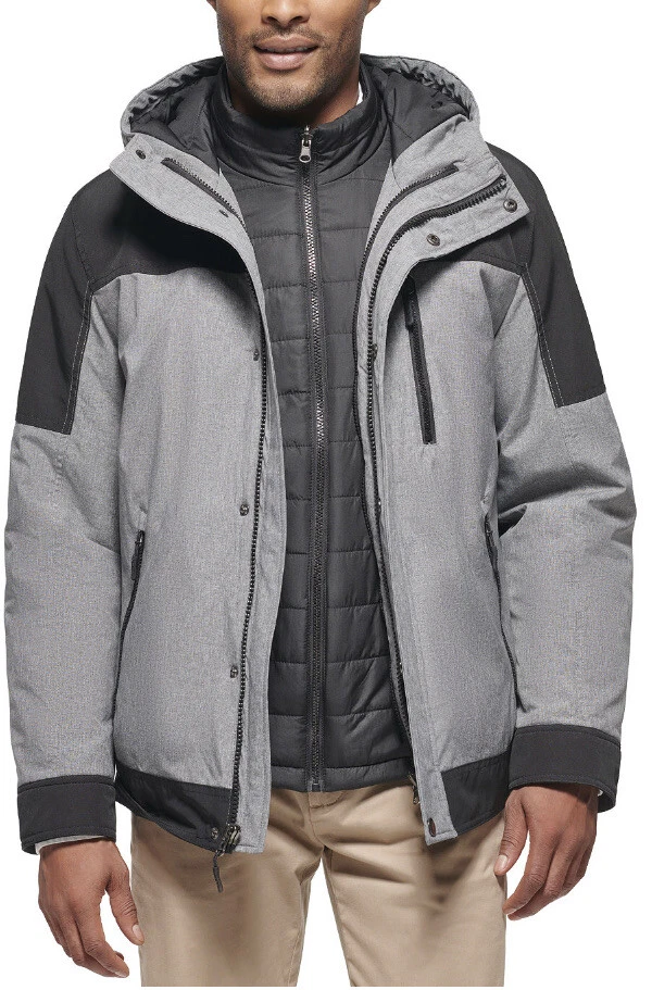 Club Room Mens 3 in 1 Hooded Jacket Color: Gray Size: S - Image 1 of 4