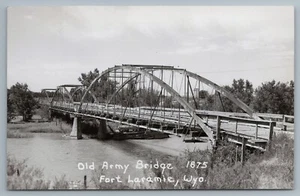 Old Army Bridge 1875 Fort Laramie Wyoming RPPC D1 - Picture 1 of 2