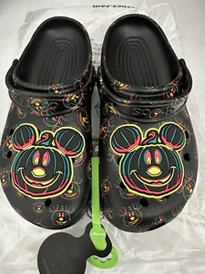 Disney Mickey Mouse Glow in the Dark Halloween Crocs Clogs Adult Size M7 W9 NEW - Picture 1 of 8