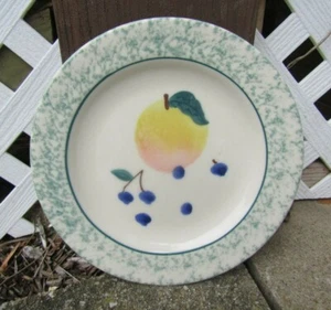 HARTSTONE POTTERY SALAD DESSERT STONEWARE PLATE Blueberries Yellow Fruit apple - Picture 1 of 3