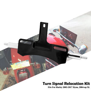 License Plate Mounted Turn Signal Relocation Kit For Harley Dyna Sportster 02-17