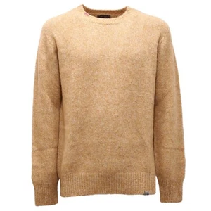 5819AI maglione uomo BOB TIMON man wool sweater light brown melange - Picture 1 of 4