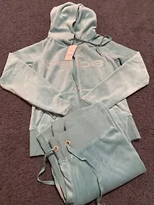 Bebe Velour Damen grün Hoodie & Hose Set, Neu mit Etikett Größe XS, Strass, - Bild 1 von 21