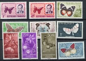 [BIN21612] Papillons du monde entier bon lot de timbres MNH très fins