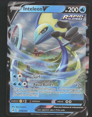 Inteleon V 078/264 Ultra Rare Pokemon SWSH08: Fusion Strike Near Mint or Better - Image 1 of 2