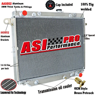 4 Row Aluminum Radiator For 1998-07 2005 Lexus LX470 Toyota Land Cruiser 4.7L V8 - Image 1 of 4