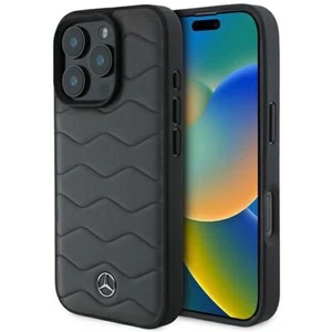 Mercedes MB Waves Leather Case for iPhone 16 Pro Max 6.9" Grey - MEHCP16X23RWRSA - Picture 1 of 6