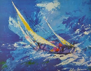 LeRoy Neiman "Blue Sailing" Signed Vintage print copyright 1978 30 x 24 - Picture 1 of 3