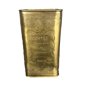 Messing Kaffee Aufbewahrungsbox World Treasures Indien Vintage 1997 Patina - Bild 1 von 13