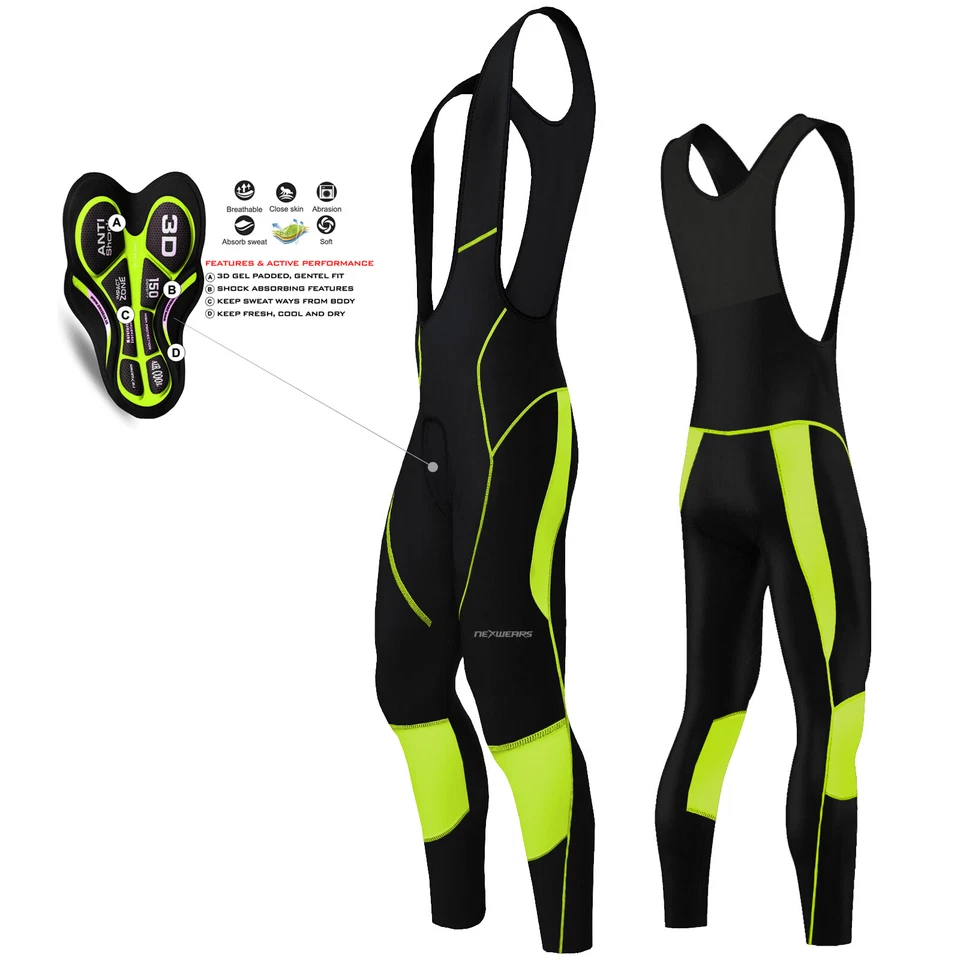 NUEVO Para Hombres Ciclismo Babero Tigths Gel Acolchado MTB Legging Apretado Bicicleta Pantalón Todas las Tallas Foto 1 de 1