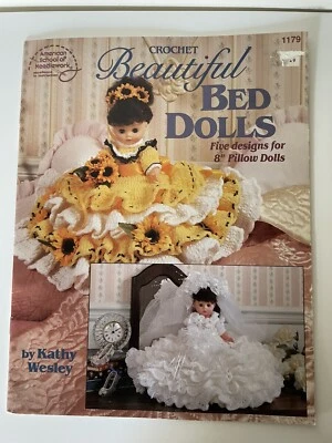 Vintage 1993 American School of Needlework Beautiful Bed Dolls Crochet 5 Designs - Image 1 of 4