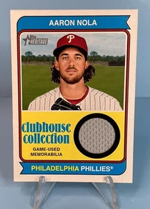 2023 Topps Heritage High Number - Aaron Nola - Clubhouse Collection Relic - Picture 1 of 2