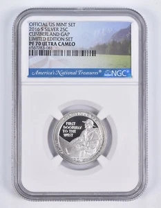 2016-S Silver PF70 ANT Cumberland Gap Quarter Limited Edition NGC - Picture 1 of 5