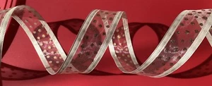 Drahtkante Urlaub Gold transparent Tupfen Gold Glitzer Band Kranz ~ Geschenk ~ Schleife - Bild 1 von 1