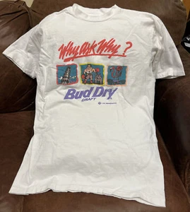 Vintage 1991 Warum fragen warum? Budweiser Bud Dry Draft Beer Gr. XL Sugar Creek Shirt - Bild 1 von 7