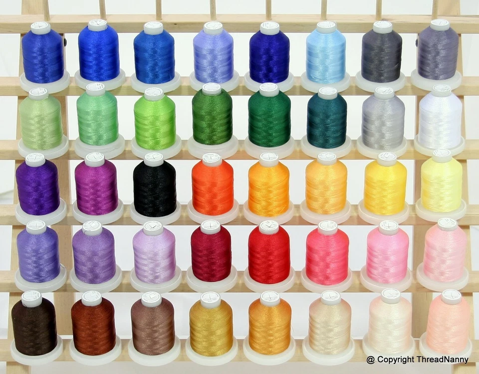 New Brother 40 Colors Compatible Machine Embroidery Threads Set 40 wt - 1000 M - Image 1 of 1