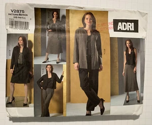 Vogue 2875 Jacket Top Pant Skirt Designer Adri Sewing Pattern 12 14 16 Uncut - Picture 1 of 3