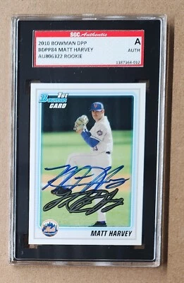 Bowman Draft Picks 2010 Matt Harvey Mets radiocontrol automático SGC auténtica primera tarjeta firmada Foto 1 de 2